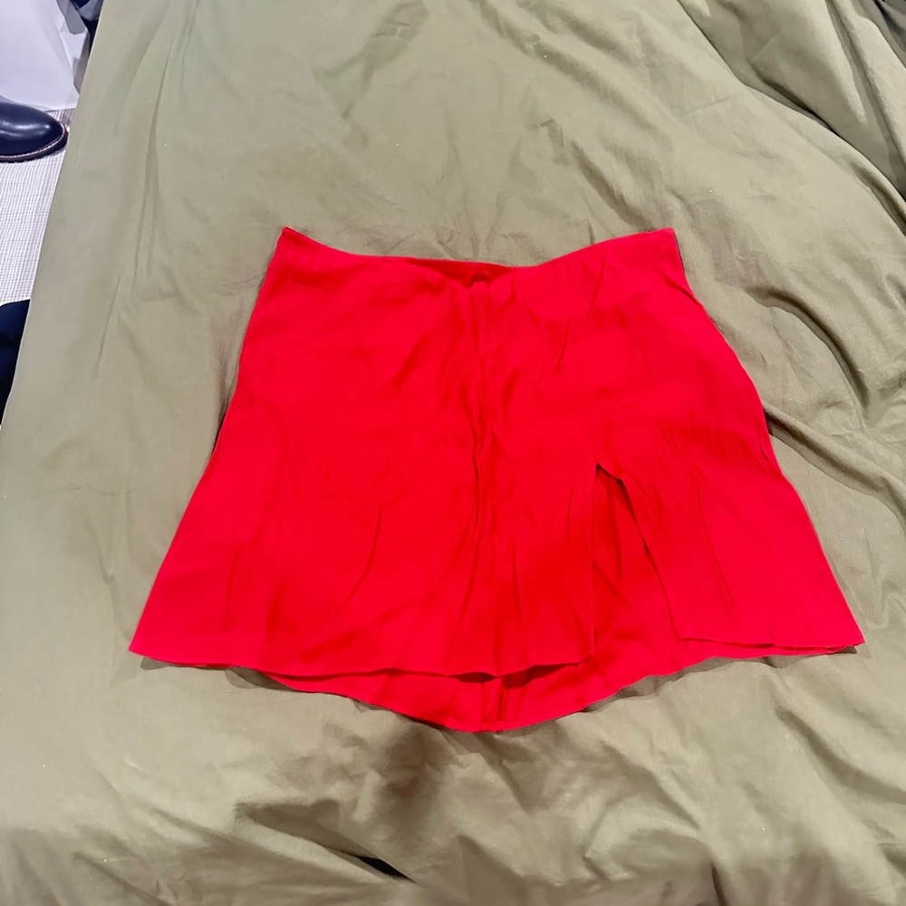 Reformation Bright Red Mini Skirt